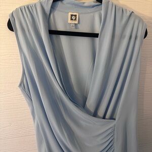 Light Blue Anne Klein Sleeveless Blouse